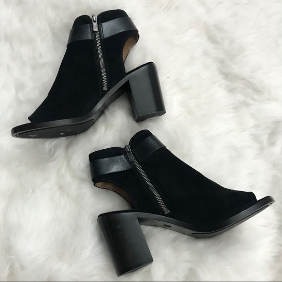 NWOT Frye Danica Harness Suede Peep Toe Booties - Picture 2 of 8